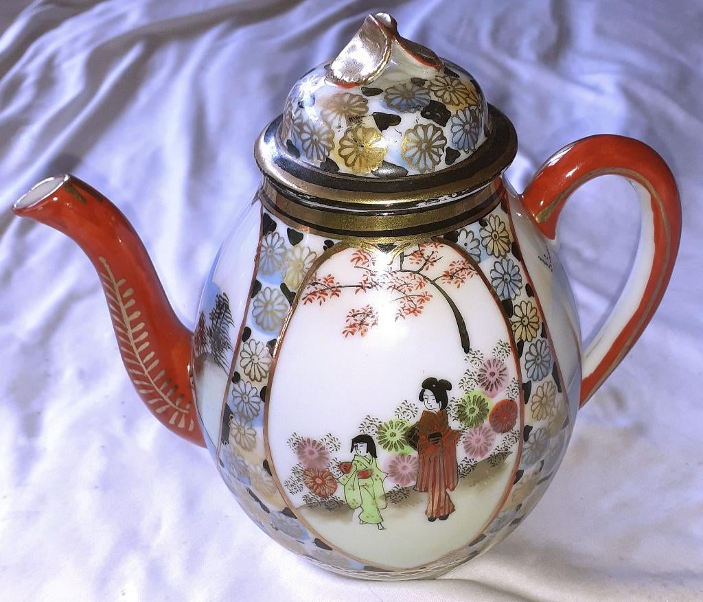 keuken antieke vintage porceleinen japanse theepot '30, Antiquités & Art, Antiquités | Porcelaine, Envoi