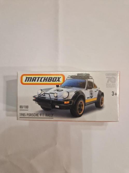 Boîte d'allumettes 80/100 1985 Porsche 911 Rallye, Hobby & Loisirs créatifs, Voitures miniatures | 1:87, Neuf, Voiture, Matchbox