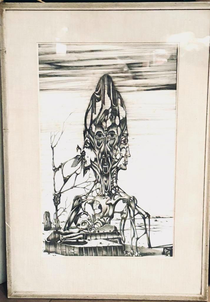 Tekening R. Meyten, Antiek en Kunst, Kunst | Tekeningen en Fotografie, Ophalen of Verzenden