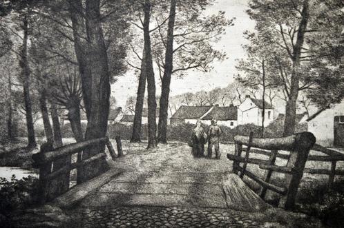 Albert De Goy (1880-1929) - Ets - Brug op Eiland Sint-Helena, Antiek en Kunst, Kunst | Schilderijen | Klassiek, Ophalen of Verzenden