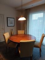 Vintagetafel met stoelen in notenhout, Huis en Inrichting, Tafels | Eettafels, Ophalen, Zo goed als nieuw, Vier personen, 100 tot 150 cm