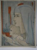 Lithografie van Jan Toorop uit 1927 verbeterd met waterverf, Ophalen