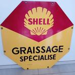 groot reclamebord SHELL Graissage Spécialisé 1968, Verzamelen, Merken en Reclamevoorwerpen, Ophalen, Zo goed als nieuw, Reclamebord