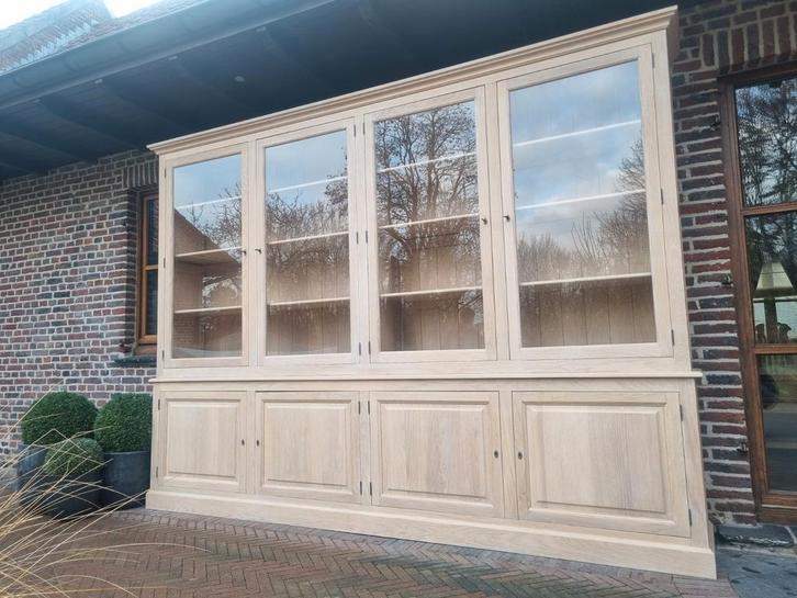 Eiken xxl buffetkast/vitrinekast GRATIS LEVERING, Huis en Inrichting, Kasten | Buffetkasten, Zo goed als nieuw, 200 cm of meer