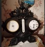 Horloge antique avec baromètre et thermomètre, Antiek en Kunst, Antiek | Klokken