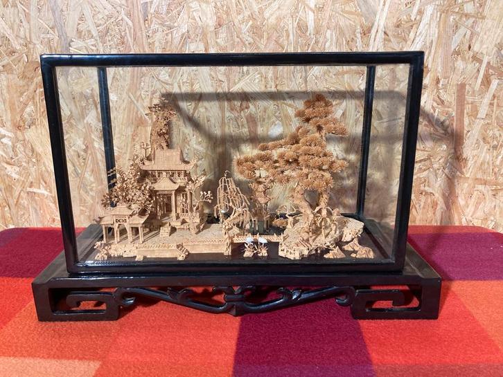 Chinees diorama, Antiek en Kunst, Kunst | Schilderijen | Abstract, Ophalen of Verzenden