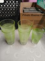 5 glazen -fijne groene streejes, Ophalen, Glas of Glazen, Gebruikt, Glas