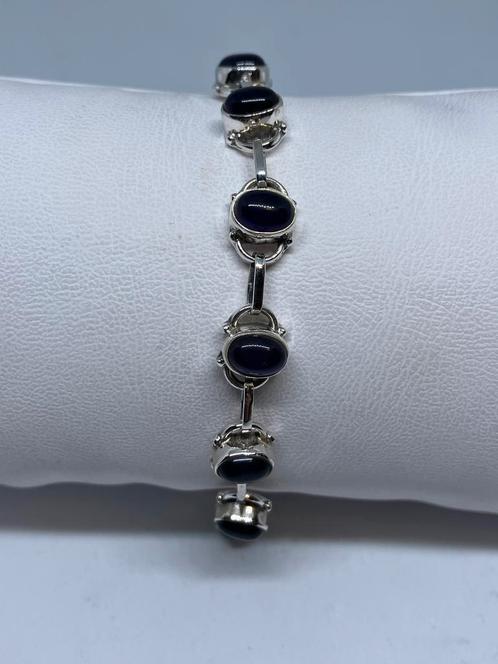 Prachtige zilveren echte amethist armband, Bijoux, Sacs & Beauté, Bracelets, Neuf, Argent, Violet, Avec pierre précieuse, Enlèvement ou Envoi