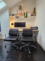 Vitra Eames 217 Zwart lederen bureaustoel, Ophalen, Zo goed als nieuw, Zwart, Bureaustoel