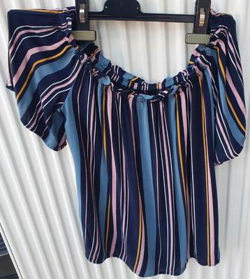 Gestreepte blauw-rose blouse maat 38 van C&A beschikbaar voor biedingen