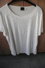 Witte T-shirt met strass steentjes (a220), Kleding | Dames, Wit, Maat 46/48 (XL) of groter, Ophalen of Verzenden, Gedragen