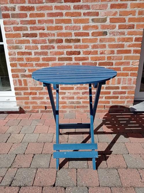 Design tuintafel, Tuin en Terras, Tuintafels, Zo goed als nieuw, Rond, Hout, Ophalen