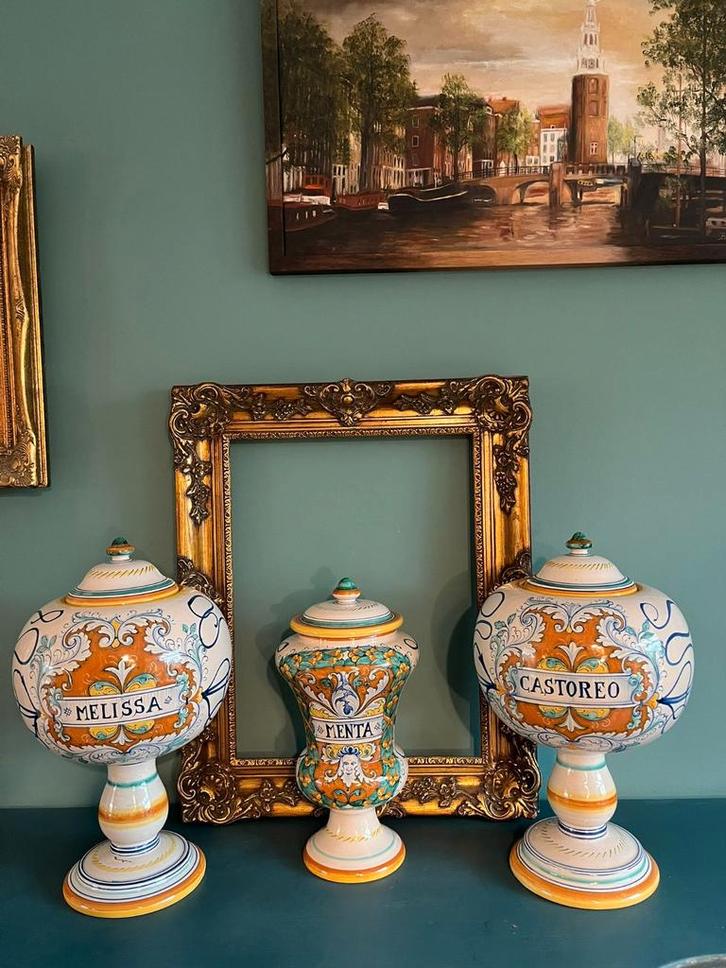 Italiaanse Apothekerspotten, Antiquités & Art, Antiquités | Vases, Enlèvement ou Envoi