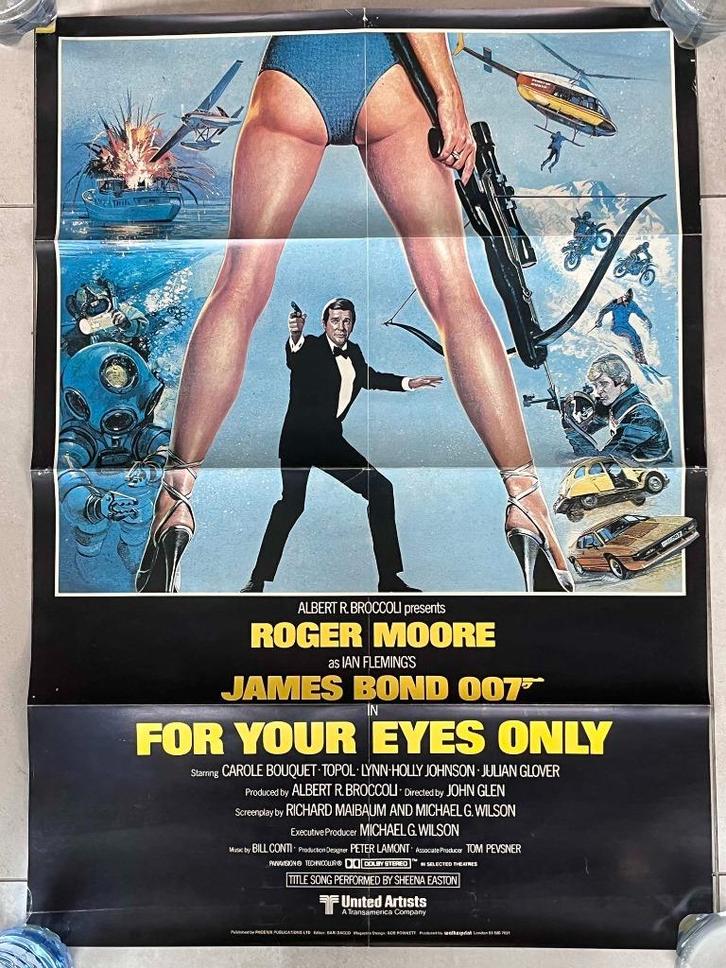 James Bond poster - For Your Eyes Only - filmaffiche, Verzamelen, Posters, Gebruikt, Film en Tv, A1 t/m A3, Rechthoekig Staand