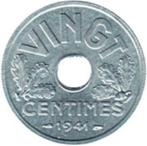 20 centimes Etat Vichy français 1941, Enlèvement ou Envoi, Monnaie en vrac, France
