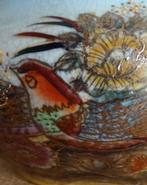 Prachtige grote Satsuma dekselkom. Gestempeld en genummerd, Antiek en Kunst, Antiek | Keramiek en Aardewerk, Ophalen of Verzenden