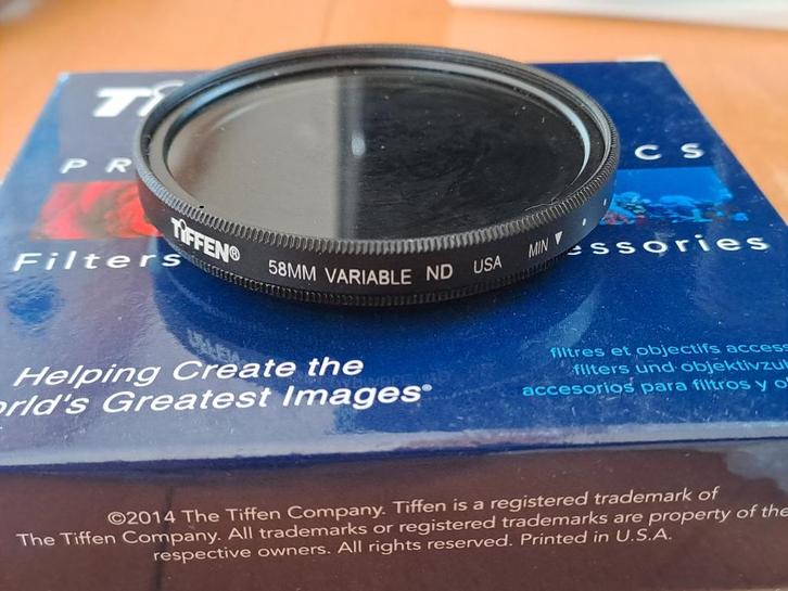 Tiffen variable ND filter 58VND 58mm, Audio, Tv en Foto, Foto | Filters, Zo goed als nieuw, Overige typen, 50 tot 60 mm, Overige merken