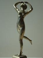 M. FIORUCCI art deco bronzen dansend naakt, bronze argenté, Antiek en Kunst, Kunst | Beelden en Houtsnijwerken, Ophalen