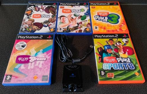 PS2 Eye Toy + 5 Eye Toy games, Games en Spelcomputers, Games | Sony PlayStation 2, Zo goed als nieuw, Overige genres, 3 spelers of meer
