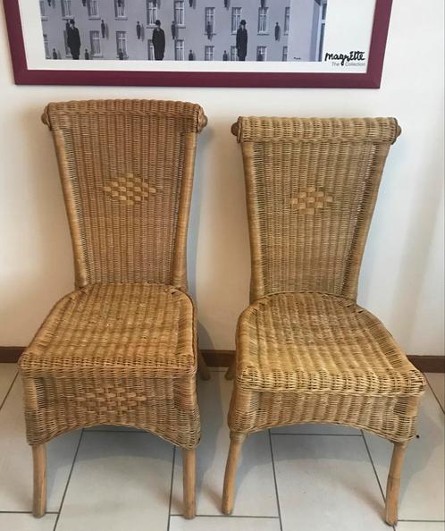 2 Chaises en osier, à vendre ensemble ou séparément !, Maison & Meubles, Chaises, Utilisé, Deux, Osier ou Rotin, Autres couleurs