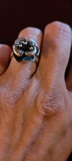 Bague ancienne vintage argent fleurs, Ophalen of Verzenden, Zo goed als nieuw, Zilver, Zilver