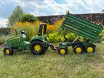 tractor John Deere met 3-asser, Ophalen of Verzenden, Zo goed als nieuw, Trapvoertuig