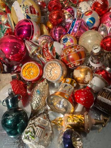 88 oude kerstballen in glas (in lotjes van 7st.) beschikbaar voor biedingen