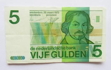 Nederland  5 gulden 1973, Postzegels en Munten, Bankbiljetten | Nederland, Verzenden, 5 gulden
