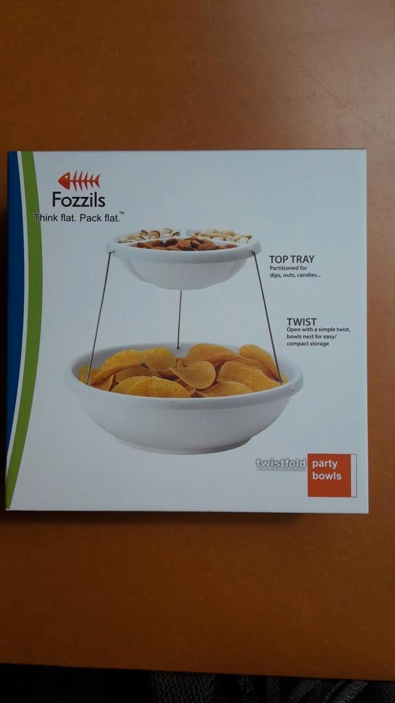 FOZZILS SERVEERSCHAAL TWISTFOLD OPVOUWBAAR WIT, Caravans en Kamperen, Kampeeraccessoires, Nieuw, Ophalen of Verzenden