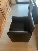 Zwarte kunstlederen eerkamerstoelen, Huis en Inrichting, Stoelen, Ophalen, Zwart, Leer, Zo goed als nieuw
