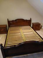 Bed met nachtkastjes, 160 cm, Bruin, 220 cm, Zo goed als nieuw