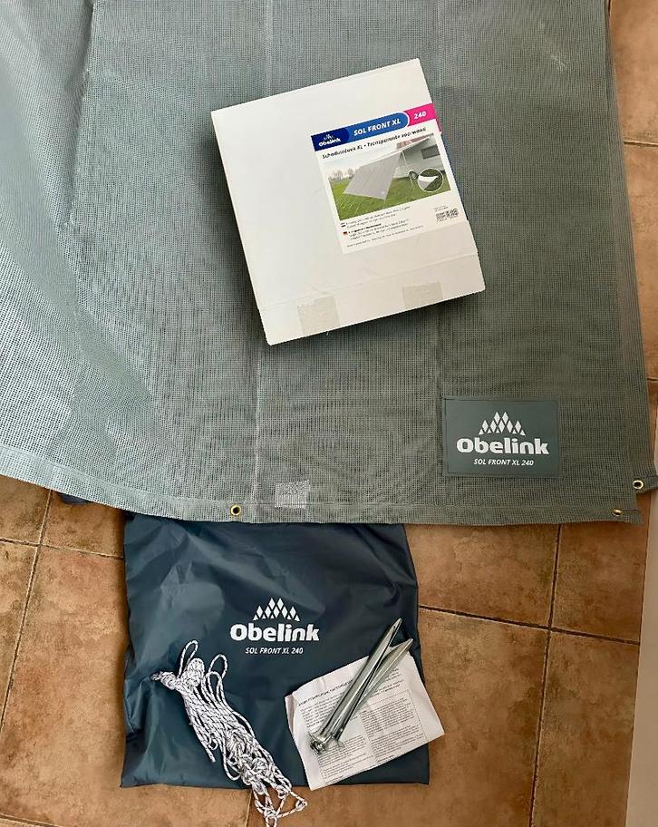 Obelink luifelschaduwdoek XL 240 Transparante voorwand, Caravans en Kamperen, Kampeeraccessoires, Zo goed als nieuw, Verzenden