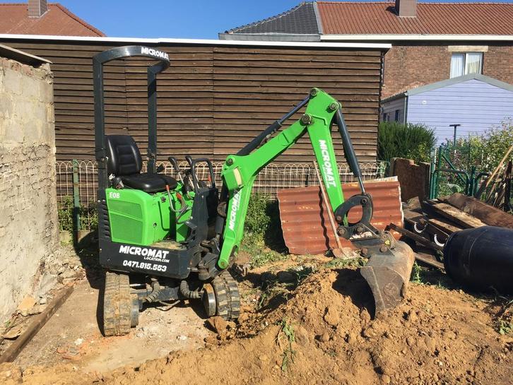 Location minipelle 1T, Zakelijke goederen, Machines en Bouw | Kranen en Graafmachines, Graafmachine, Ophalen