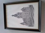 Dessin au crayon - gravure - hôtel de ville - duffel winkelm, Enlèvement ou Envoi