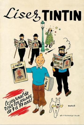 Hergé Tintin Lisez Tintin Moulinsart Pixi Poster