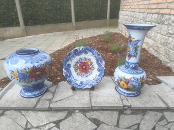 Ensemble de 3 magnifiques céramiques portugaises peintes à l