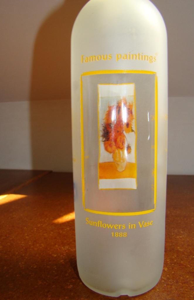 lege wijnfles Chenin Blanc 2005 sunflowers in vase 1888 Gogh, Verzamelen, Wijnen, Gebruikt, Overige typen, Ophalen of Verzenden