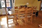 Eiken eettafel + 6 stoelen met biezen zitvlak, Chêne, Rectangulaire, Enlèvement, Utilisé