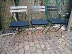3 metalen tuinstoelen, Ophalen, Zo goed als nieuw, Metaal