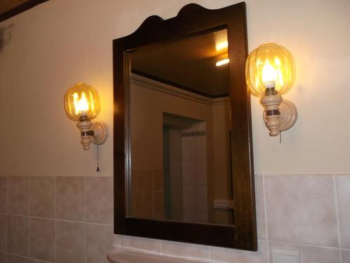 spiegel met massief houten kader, Maison & Meubles, Accessoires pour la Maison | Miroirs, Enlèvement