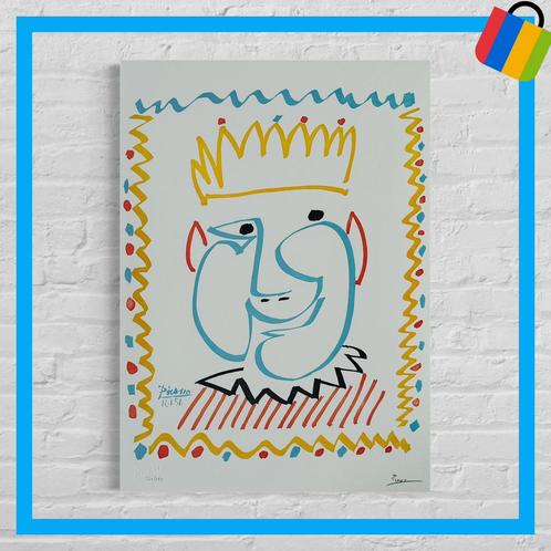 Pablo Picasso King gesigneerd - met certificaat -, Antiek en Kunst, Kunst | Litho's en Zeefdrukken, Ophalen of Verzenden