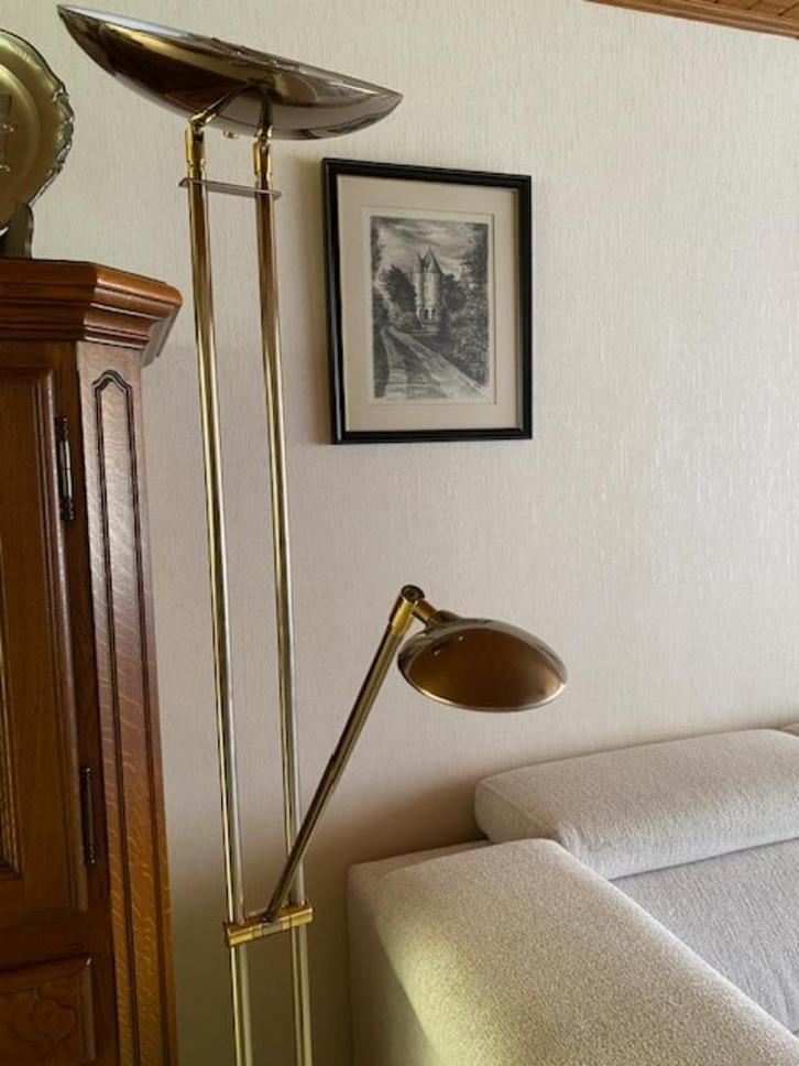 Leeslamp, kopen en brons, Huis en Inrichting, Lampen | Vloerlampen, Zo goed als nieuw, 150 tot 200 cm, Metaal, Ophalen