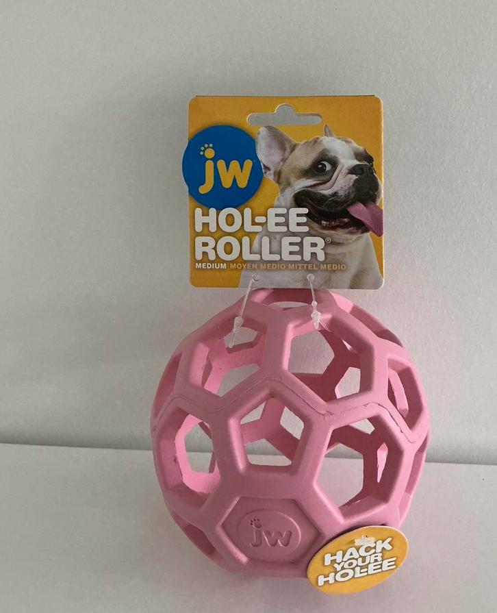 JW Hol -ee Roller Medium Roze, Dieren en Toebehoren, Hondenspeelgoed, Zo goed als nieuw, Ophalen of Verzenden