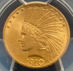 Gouden 10 dollar 1910 Indian USA , PCGS MS62, Postzegels en Munten, Munten | Europa | Niet-Euromunten, Goud, Ophalen of Verzenden