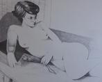 JAN VANRIET / NAAKTE VROUW / ZW-W LITHO / 56x65cm / SIG, Antiek en Kunst, Kunst | Litho's en Zeefdrukken, Verzenden