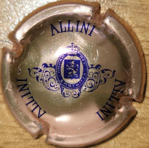 Italiaanse Proseccocapsule, ALLINI perzikroos & blauw nr 01, Verzamelen, Wijnen, Gebruikt, Witte wijn, Italië, Ophalen of Verzenden