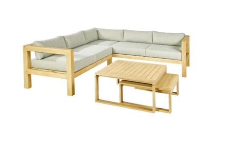Salon de jardin 5 pièces + housse, Tuin en Terras, Tuinsets en Loungesets, Zo goed als nieuw, Loungeset, Hout, 5 zitplaatsen, Ophalen