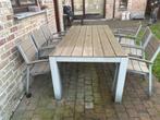 Tuin tafel met zes stoelen, Tuin en Terras, Tuinsets en Loungesets, Ophalen, Zo goed als nieuw