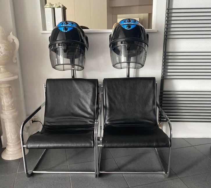 2 zitbanken met 2 haardrogers, Articles professionnels, Articles professionnels Autre, Enlèvement