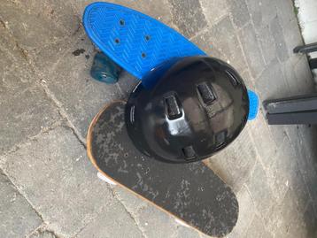 2 skateboards + helm